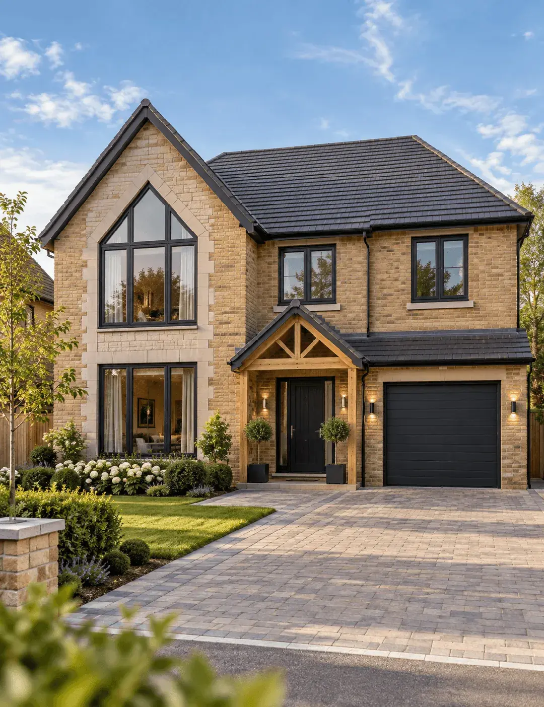 Contemporary timber-clad home with large windows